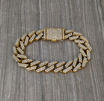 ICED CUBAN BRACELET (GOLD)