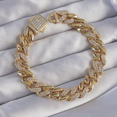 ICED CUBAN BRACELET (GOLD)