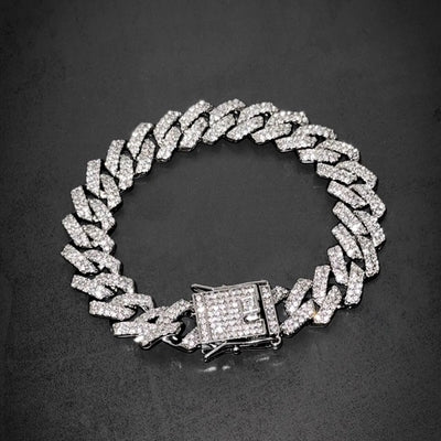 ICED CUBAN BRACELET (SILVER)